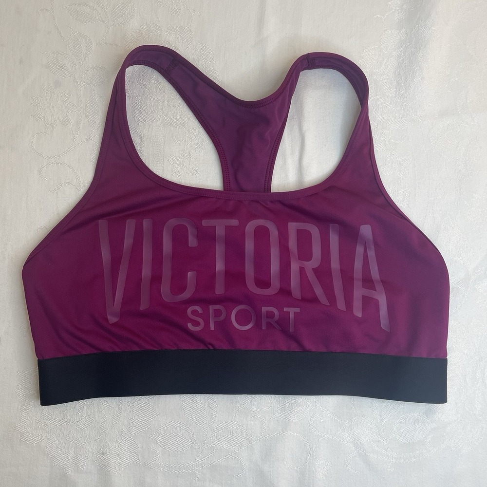 Women's Purple Athletic Sports Bra Victoria's Secret Sport Size Large Racerback